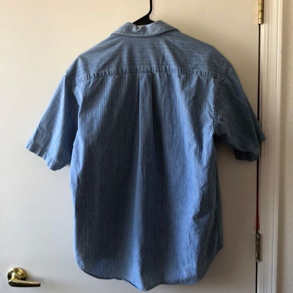 Gap Factory Short Sleeve Denim Shirt Size L EUC - Picture 2 of 5